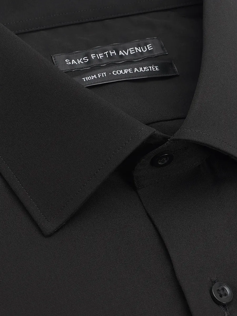 Saks Fifth Avenue Men's COLLECTION Solid Poplin Trim-Fit Shirt | Thumbnail 2 Saks Fifth Avenue Men's COLLECTION Solid Poplin Trim-Fit Shirt | Thumbnail 2