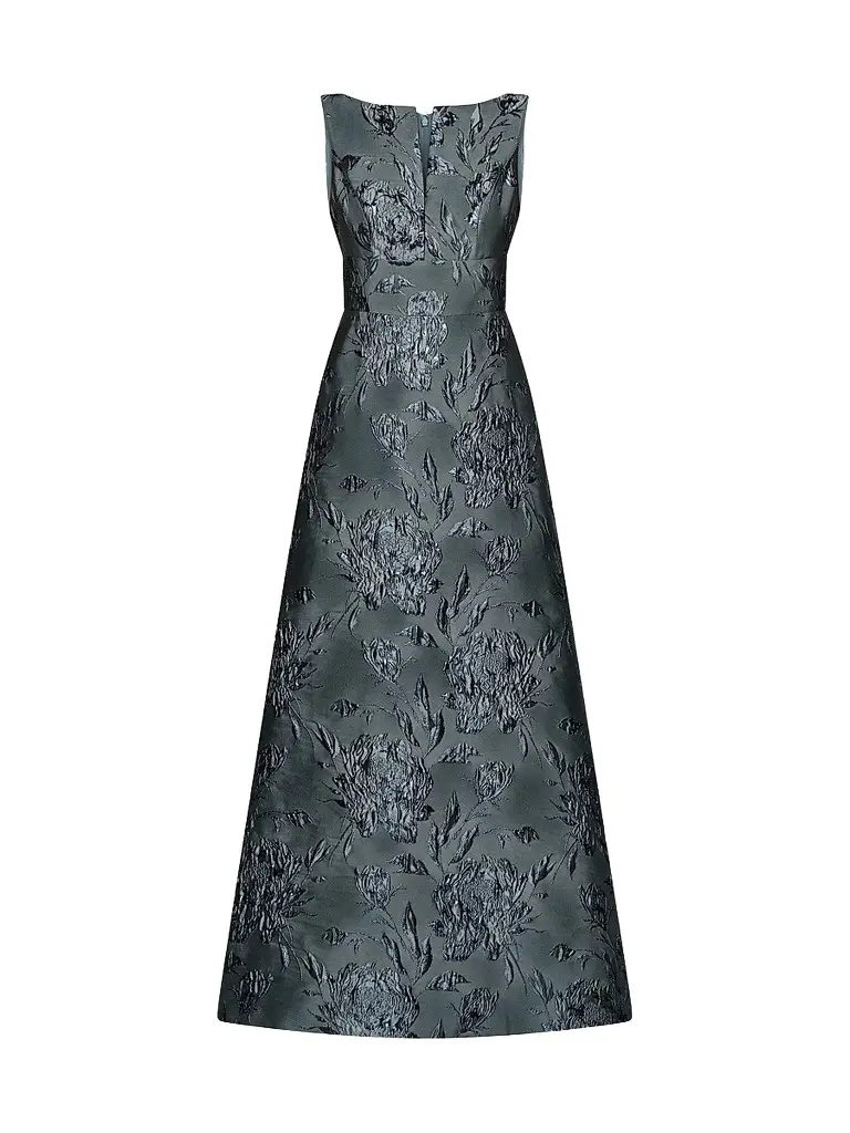 Kay Unger Women's Guilietta Metallic Rose Jacquard Gown