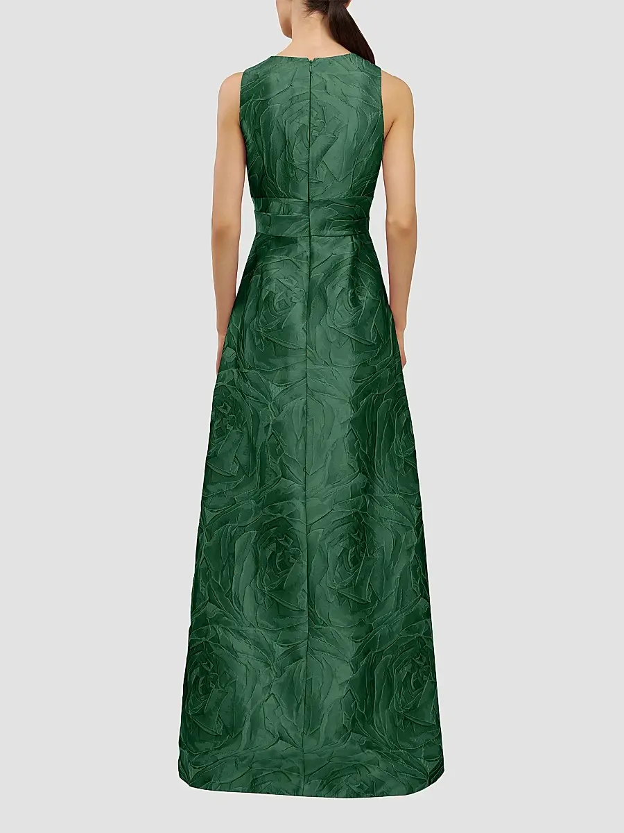 Kay Unger Women's Mariah Jacquard Textured Gown | Thumbnail 3 Kay Unger Women's Mariah Jacquard Textured Gown | Thumbnail 3