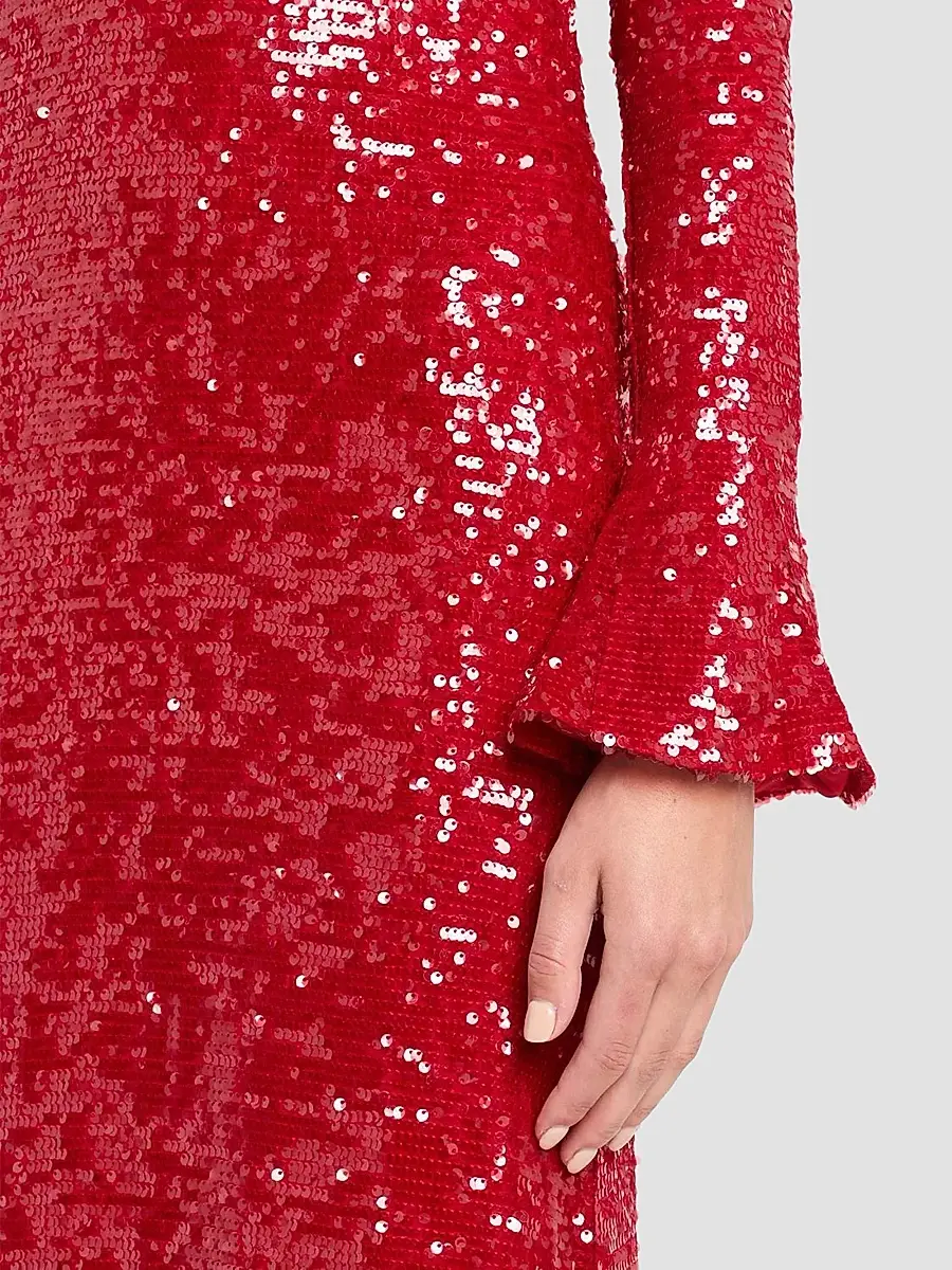 Lapointe Women's Sequined Flare Sleeve A-Line Gown | Thumbnail 5