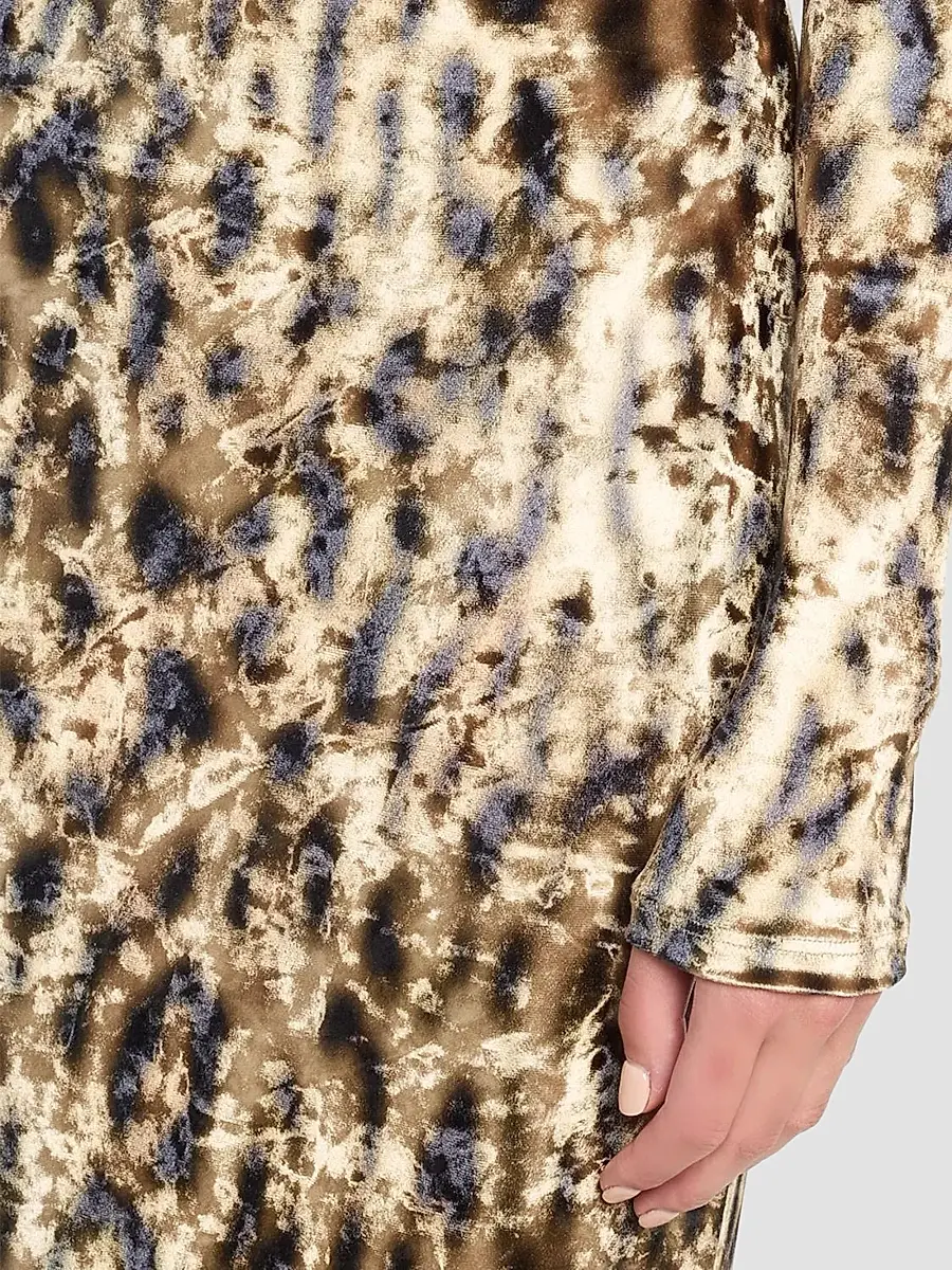 Lapointe Women's Velvet Leopard Boatneck Midi Dress | Thumbnail 5 Lapointe Women's Velvet Leopard Boatneck Midi Dress | Thumbnail 5