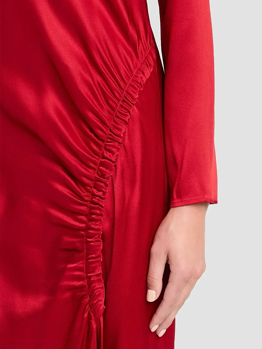 Lapointe Women's Satin Gathered Tab Gown | Thumbnail 5 Lapointe Women's Satin Gathered Tab Gown | Thumbnail 5