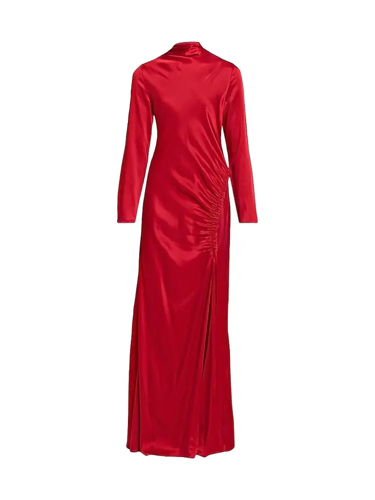 Lapointe Women's Satin Gathered Tab Gown