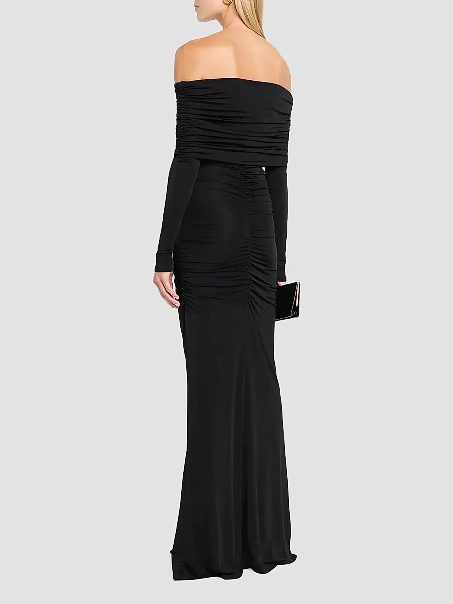Lapointe Women's Jersey Off-The-Shoulder Column Gown | Thumbnail 3 Lapointe Women's Jersey Off-The-Shoulder Column Gown | Thumbnail 3