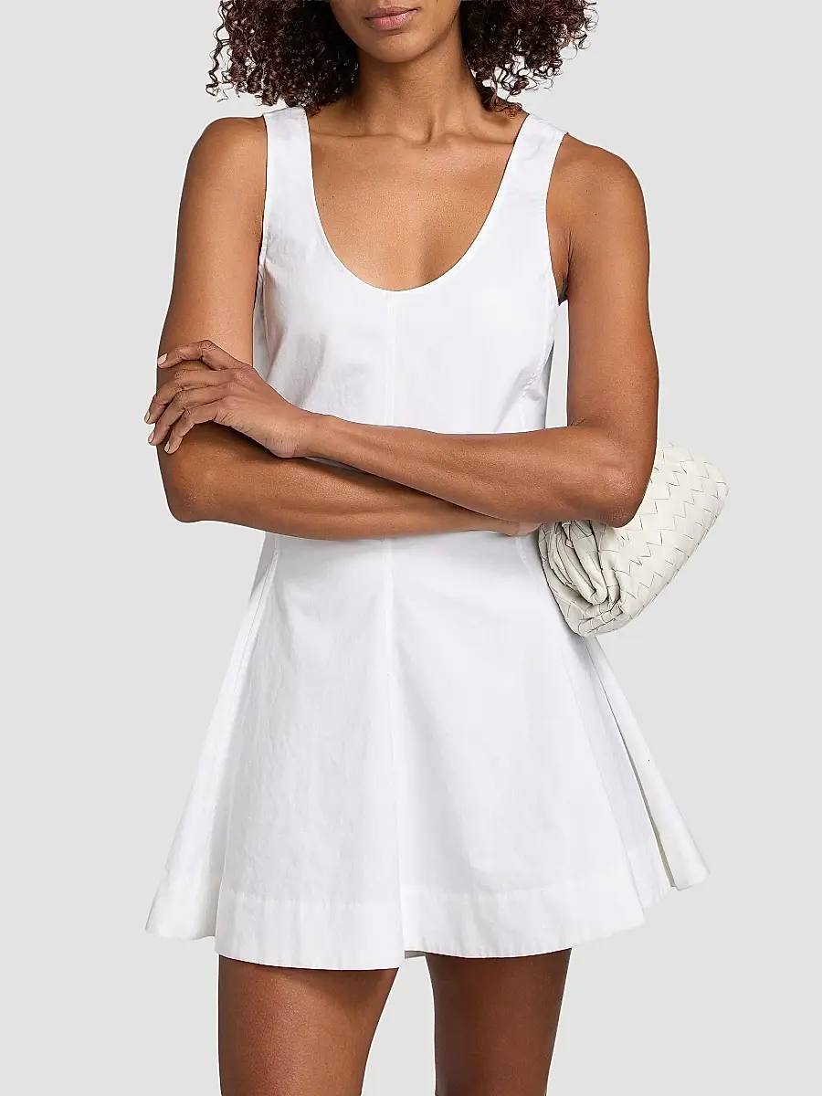 Brandon Maxwell Women's The Poppy Cotton Mini Dress | Thumbnail 3 Brandon Maxwell Women's The Poppy Cotton Mini Dress | Thumbnail 3