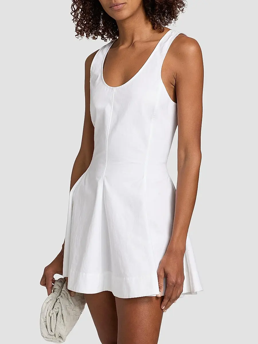 Brandon Maxwell Women's The Poppy Cotton Mini Dress | Thumbnail 4 Brandon Maxwell Women's The Poppy Cotton Mini Dress | Thumbnail 4