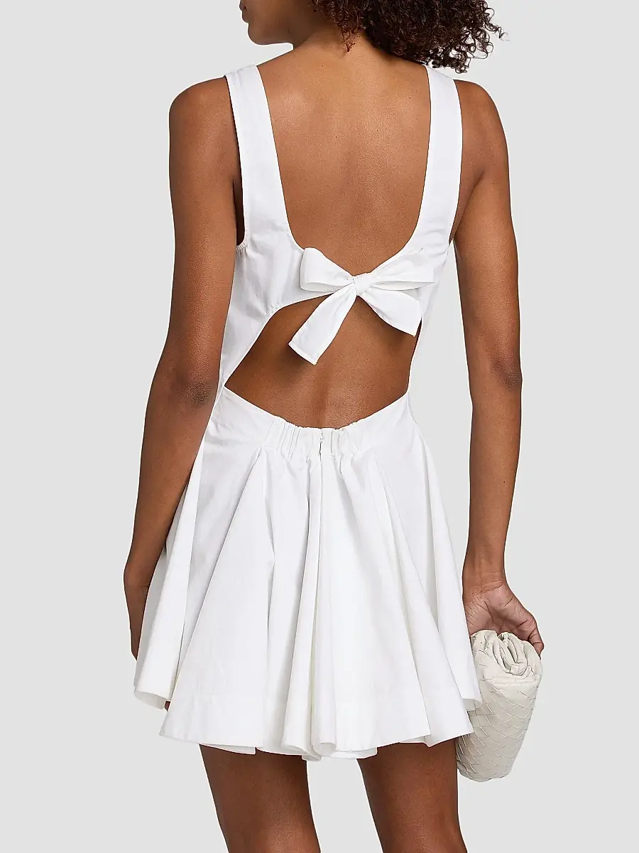 Brandon Maxwell Women's The Poppy Cotton Mini Dress | Thumbnail 5 Brandon Maxwell Women's The Poppy Cotton Mini Dress | Thumbnail 5