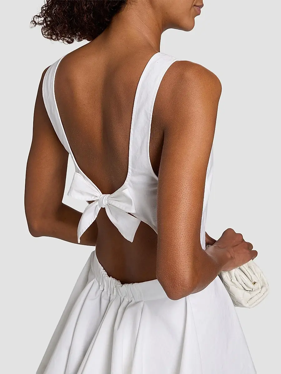 Brandon Maxwell Women's The Poppy Cotton Mini Dress | Thumbnail 6 Brandon Maxwell Women's The Poppy Cotton Mini Dress | Thumbnail 6