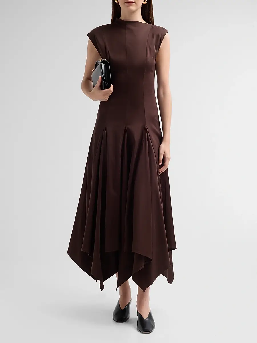 BLACK HALO Women's Eloidie Asymmetric Midi Dress | Thumbnail 2