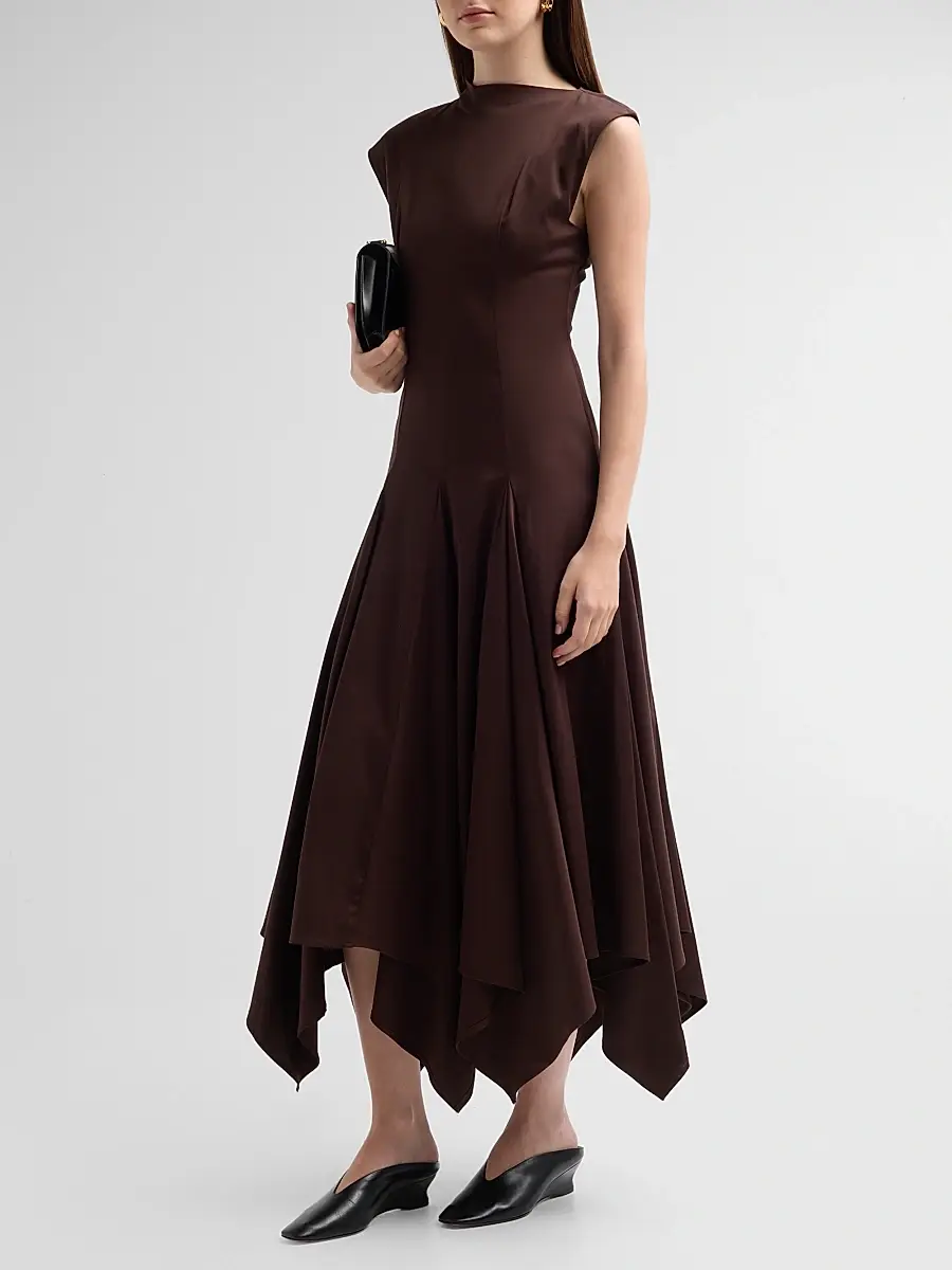 BLACK HALO Women's Eloidie Asymmetric Midi Dress | Thumbnail 4