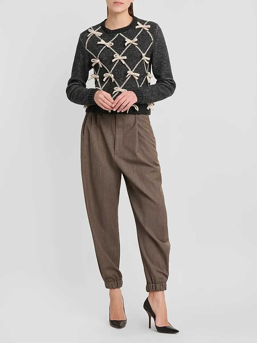MOSCHINO Women's Bow Wool-Blend Sweater | Thumbnail 2 MOSCHINO Women's Bow Wool-Blend Sweater | Thumbnail 2