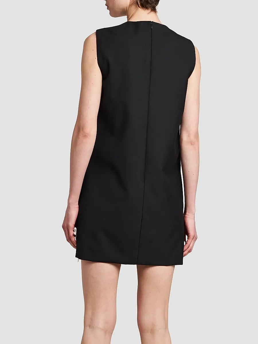 MOSCHINO Women's Bow-Detail Wool Shift Mini Dress | Thumbnail 3 MOSCHINO Women's Bow-Detail Wool Shift Mini Dress | Thumbnail 3