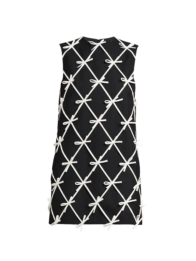 MOSCHINO Women's Bow-Detail Wool Shift Mini Dress