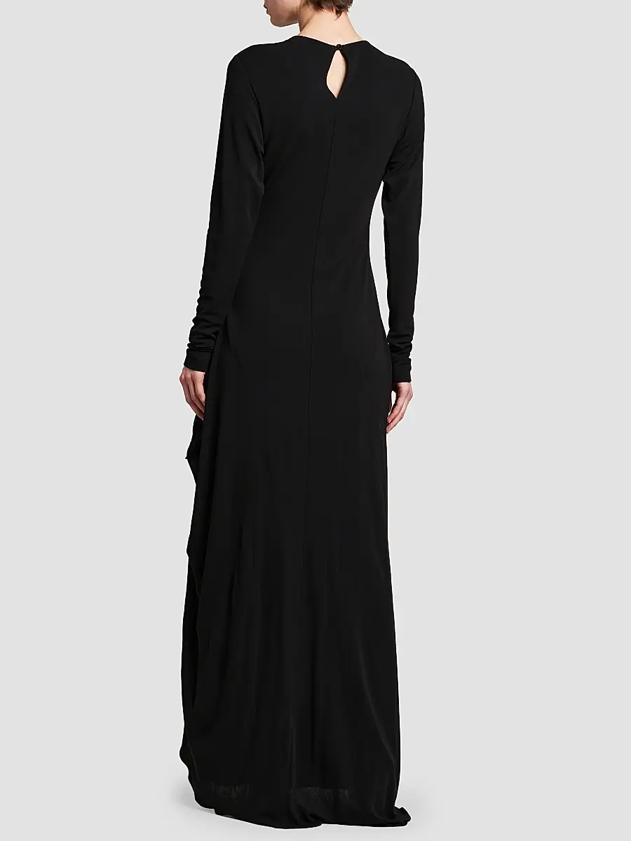MOSCHINO Women's Bow Draped Maxi Dress | Thumbnail 3 MOSCHINO Women's Bow Draped Maxi Dress | Thumbnail 3