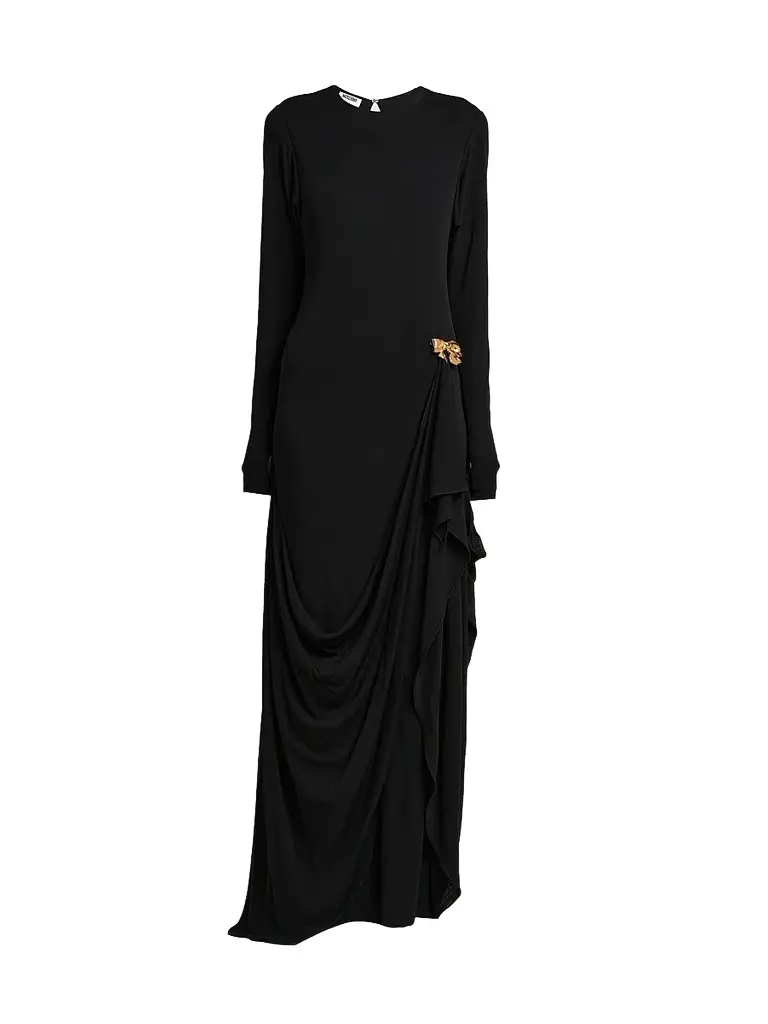 MOSCHINO Women's Bow Draped Maxi Dress