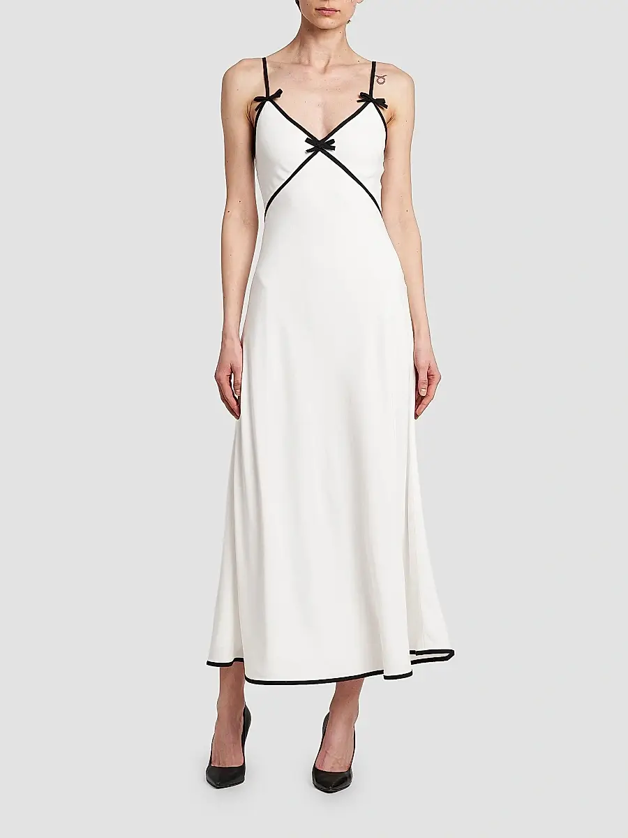 MOSCHINO Women's Bow A-Line Midi Dress | Thumbnail 2 MOSCHINO Women's Bow A-Line Midi Dress | Thumbnail 2
