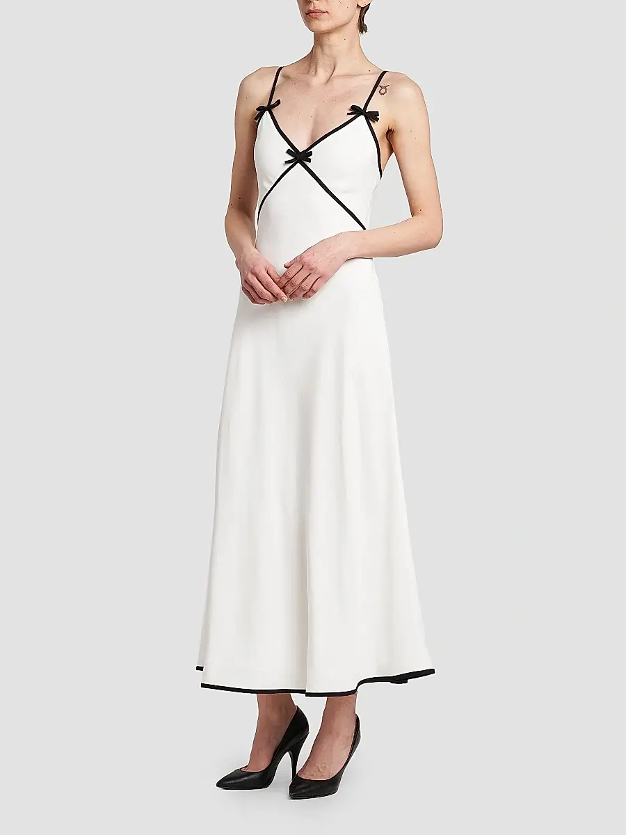 MOSCHINO Women's Bow A-Line Midi Dress | Thumbnail 4 MOSCHINO Women's Bow A-Line Midi Dress | Thumbnail 4