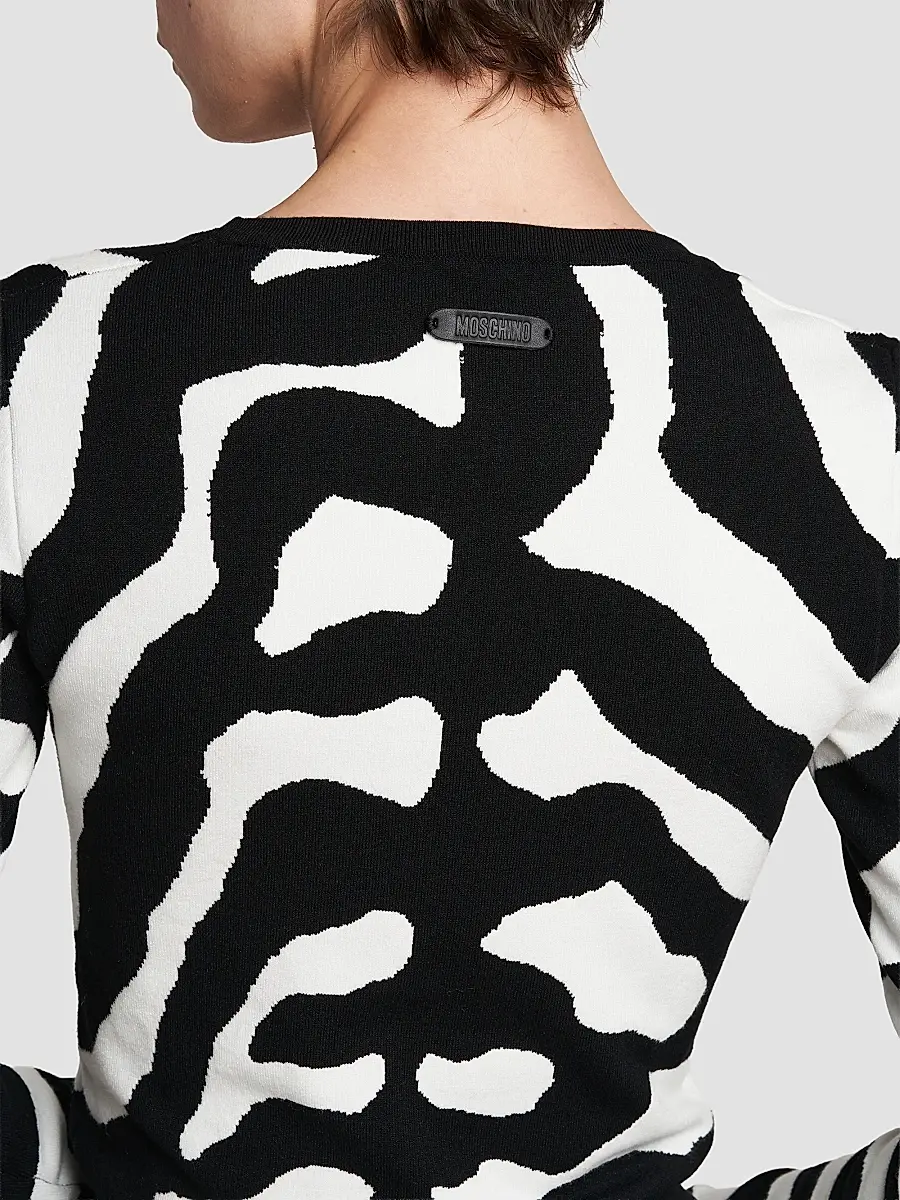 MOSCHINO Women's Zebra Print Crop Sweater | Thumbnail 5 MOSCHINO Women's Zebra Print Crop Sweater | Thumbnail 5
