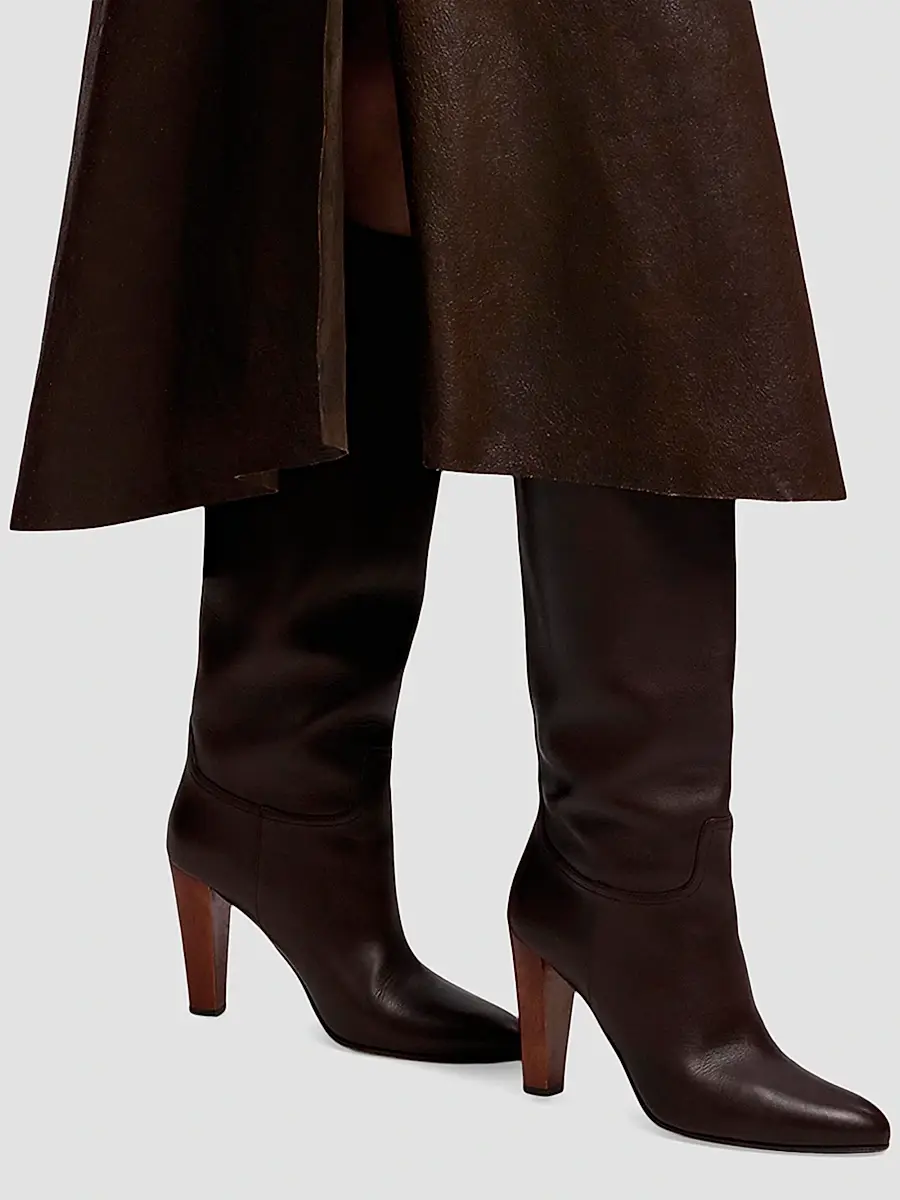 Ralph Lauren Collection Women's Cecilie Distressed Leather A-Line Midi Skirt | Thumbnail 6 Ralph Lauren Collection Women's Cecilie Distressed Leather A-Line Midi Skirt | Thumbnail 6