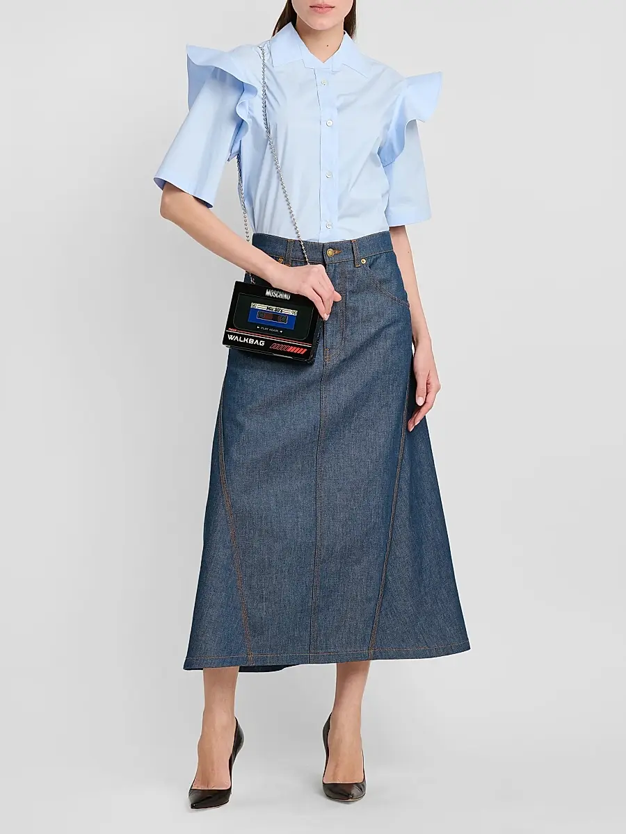 MOSCHINO Women's Ruffled Shoulder Poplin Shirt | Thumbnail 2 MOSCHINO Women's Ruffled Shoulder Poplin Shirt | Thumbnail 2