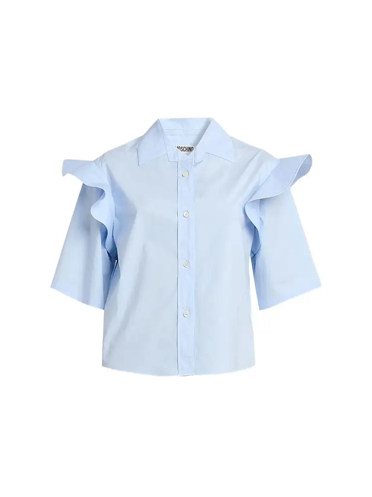 MOSCHINO Women's Ruffled Shoulder Poplin Shirt