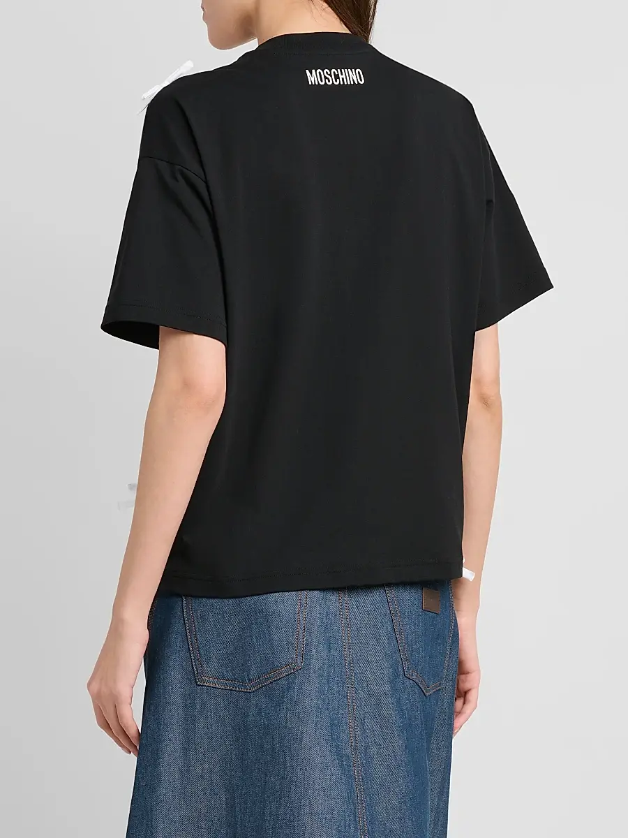 MOSCHINO Women's Bow Cotton T-Shirt | Thumbnail 3 MOSCHINO Women's Bow Cotton T-Shirt | Thumbnail 3