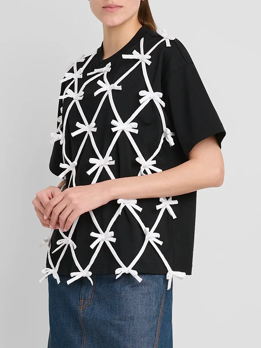 MOSCHINO Women's Bow Cotton T-Shirt | Thumbnail 4 MOSCHINO Women's Bow Cotton T-Shirt | Thumbnail 4