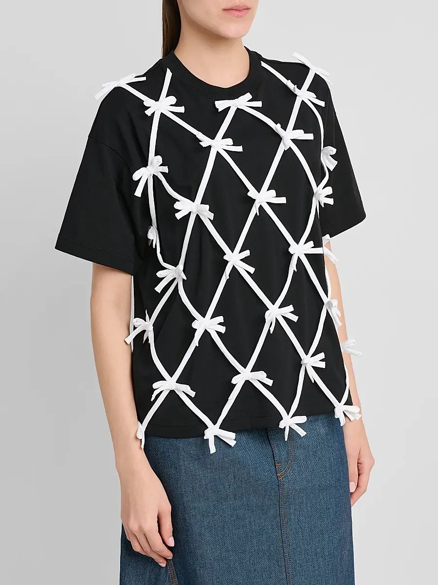 MOSCHINO Women's Bow Cotton T-Shirt | Thumbnail 5 MOSCHINO Women's Bow Cotton T-Shirt | Thumbnail 5