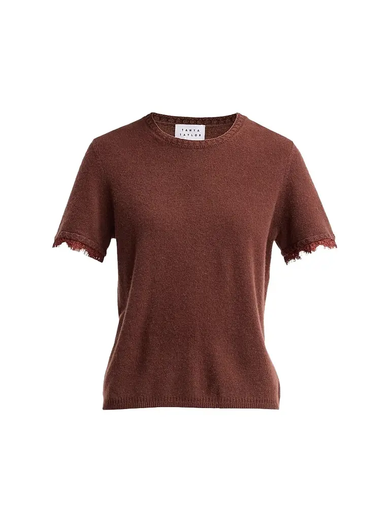 TANYA TAYLOR Women's Dailey Cashmere T-Shirt Sweater