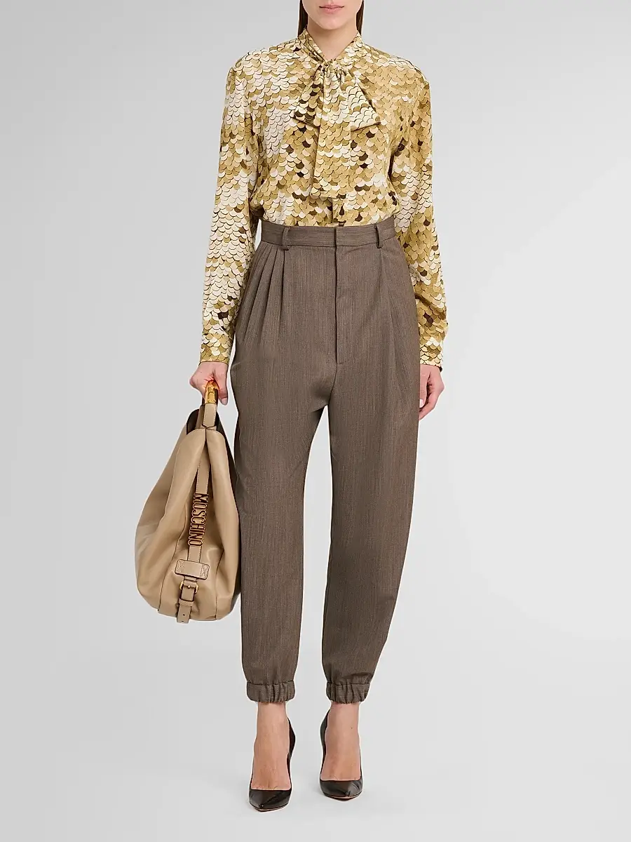 MOSCHINO Women's Sequin-Print Silk Top | Thumbnail 2 MOSCHINO Women's Sequin-Print Silk Top | Thumbnail 2