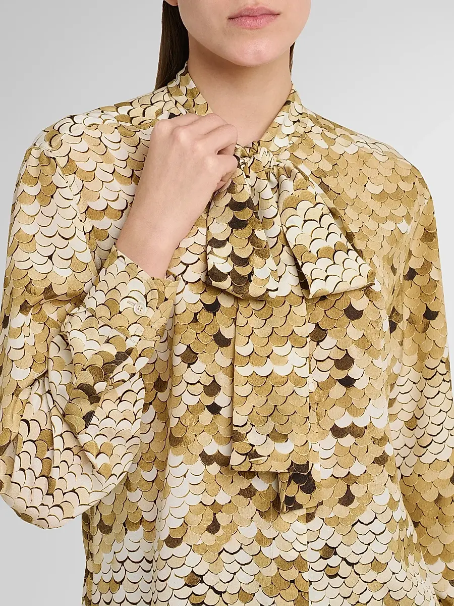 MOSCHINO Women's Sequin-Print Silk Top | Thumbnail 5 MOSCHINO Women's Sequin-Print Silk Top | Thumbnail 5