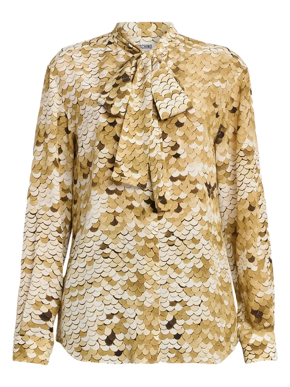 MOSCHINO Women's Sequin-Print Silk Top