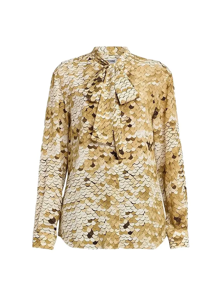 MOSCHINO Women's Sequin-Print Silk Top