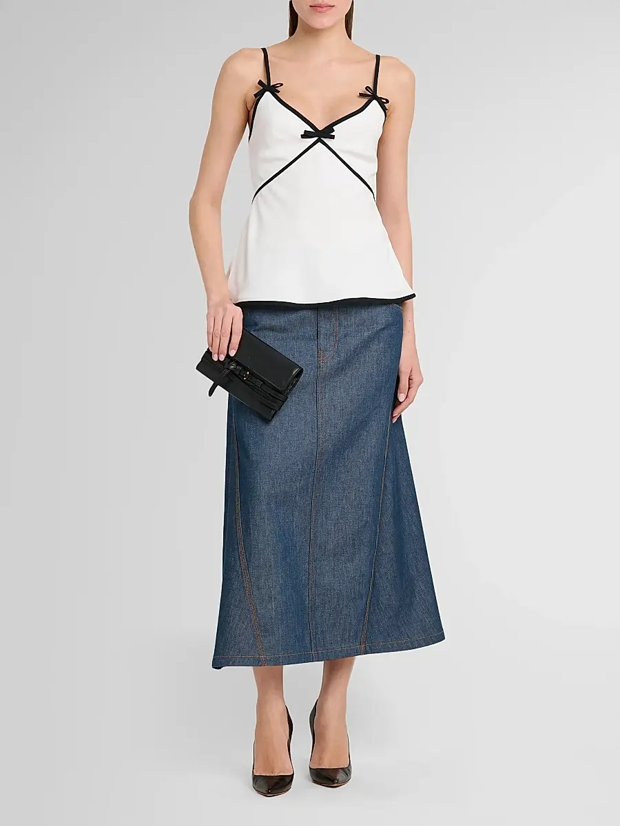 MOSCHINO Women's Bow Contrast Trim Cami | Thumbnail 2
