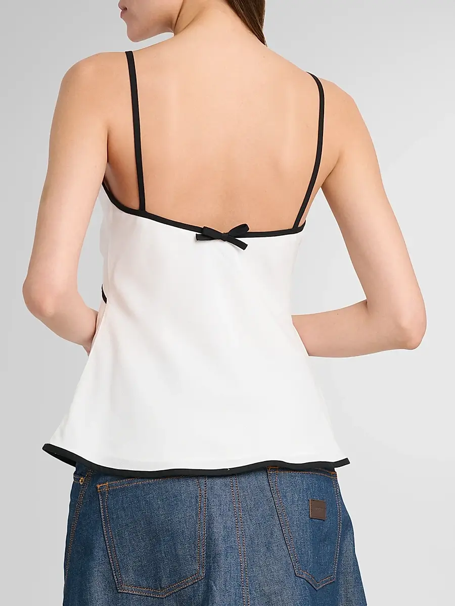 MOSCHINO Women's Bow Contrast Trim Cami | Thumbnail 3