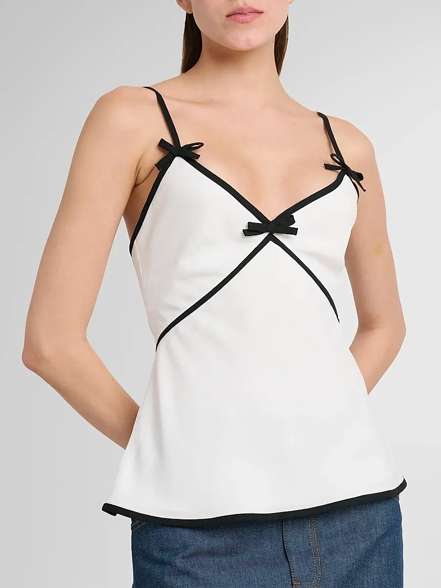 MOSCHINO Women's Bow Contrast Trim Cami | Thumbnail 5