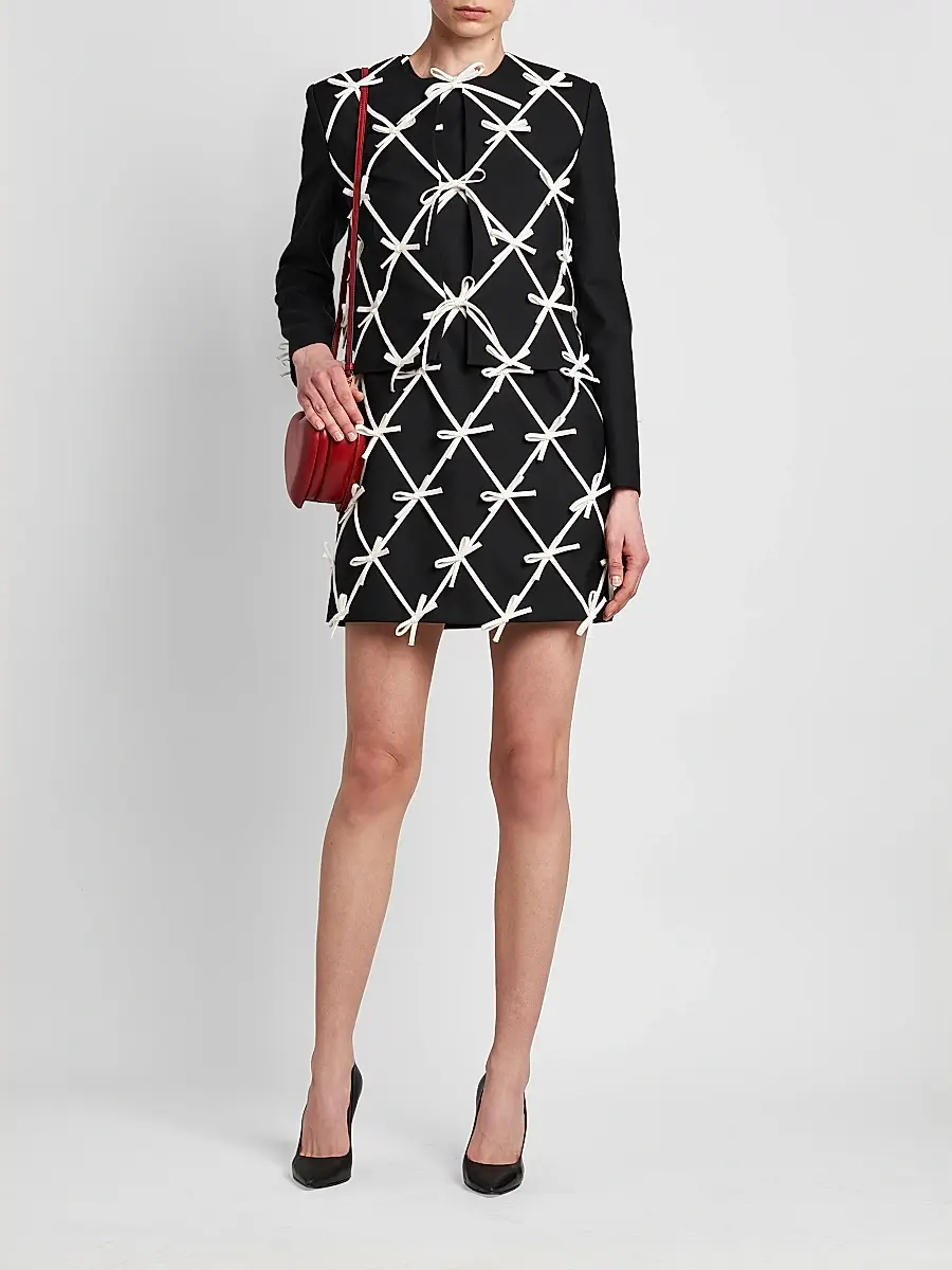 MOSCHINO Women's Bow Wool Knit Jacket | Thumbnail 2 MOSCHINO Women's Bow Wool Knit Jacket | Thumbnail 2