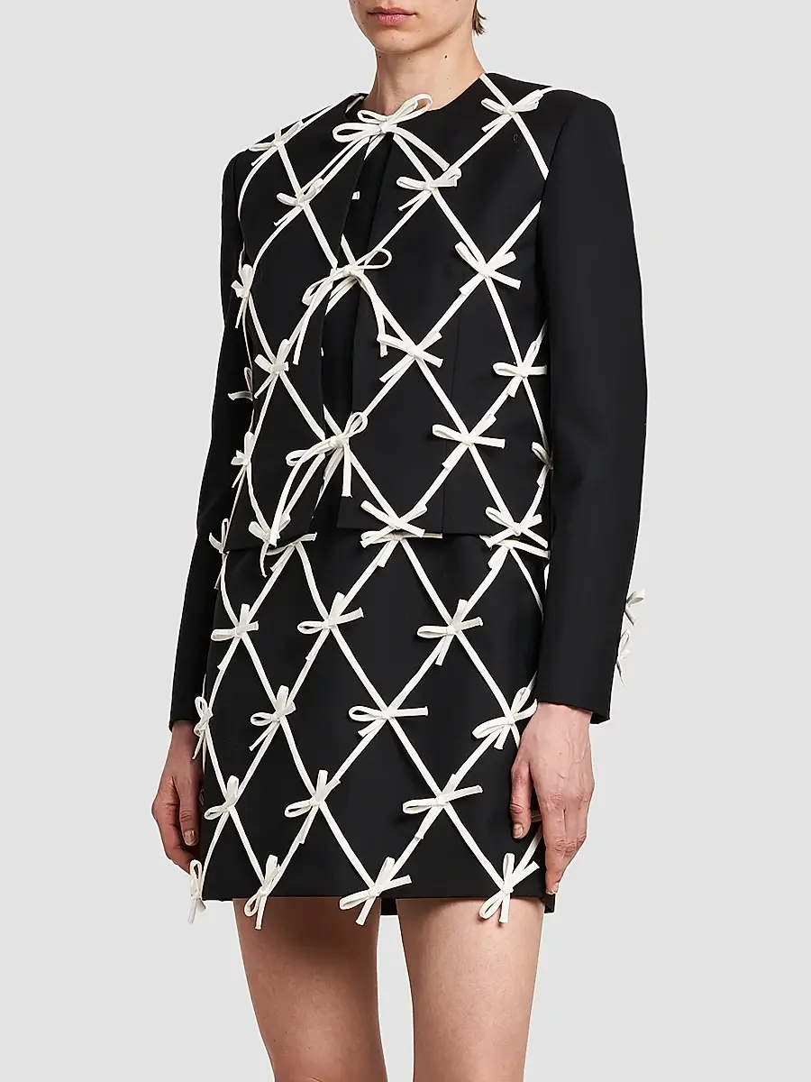 MOSCHINO Women's Bow Wool Knit Jacket | Thumbnail 4 MOSCHINO Women's Bow Wool Knit Jacket | Thumbnail 4