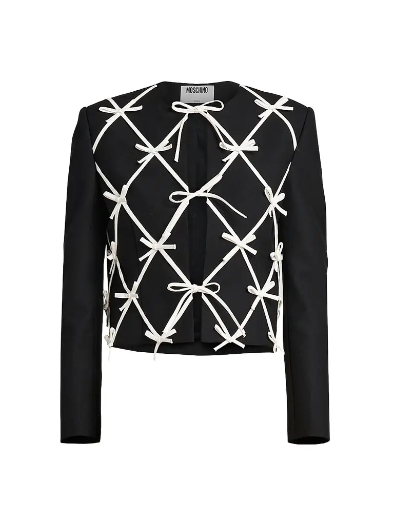 MOSCHINO Women's Bow Wool Knit Jacket