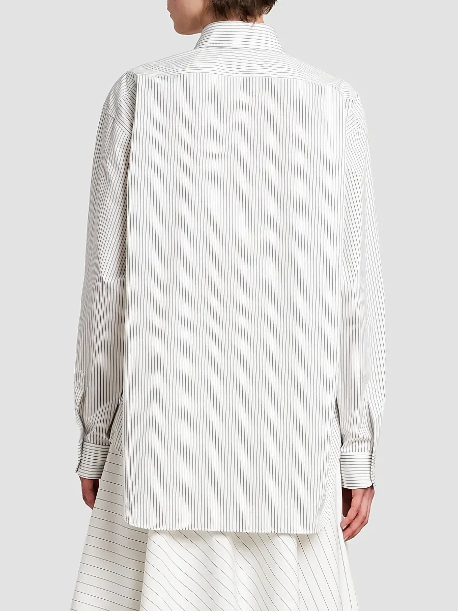 MOSCHINO Women's Graphic Pinstriped Cotton Button-Front Shirt | Thumbnail 3 MOSCHINO Women's Graphic Pinstriped Cotton Button-Front Shirt | Thumbnail 3