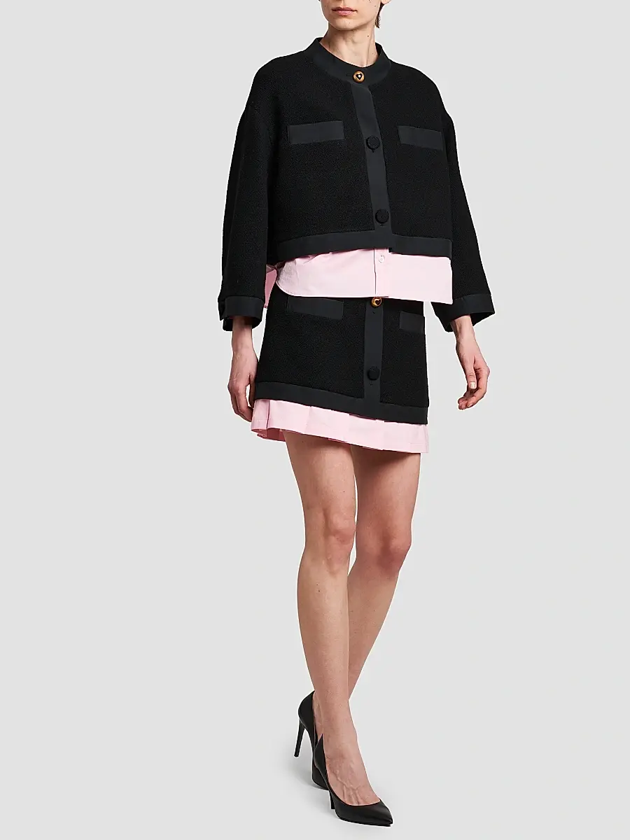 MOSCHINO Women's Mixed-Media Cotton Jacket | Thumbnail 2 MOSCHINO Women's Mixed-Media Cotton Jacket | Thumbnail 2