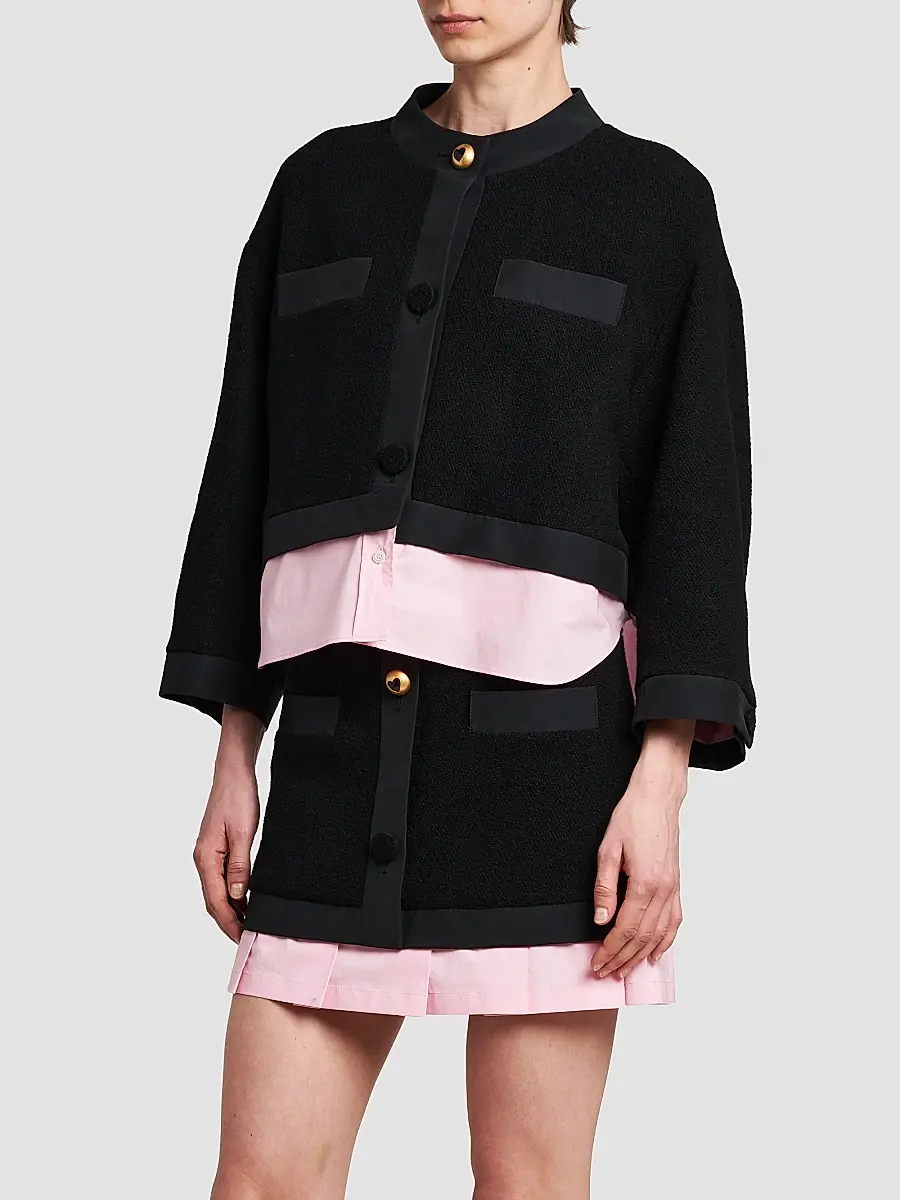 MOSCHINO Women's Mixed-Media Cotton Jacket | Thumbnail 4 MOSCHINO Women's Mixed-Media Cotton Jacket | Thumbnail 4