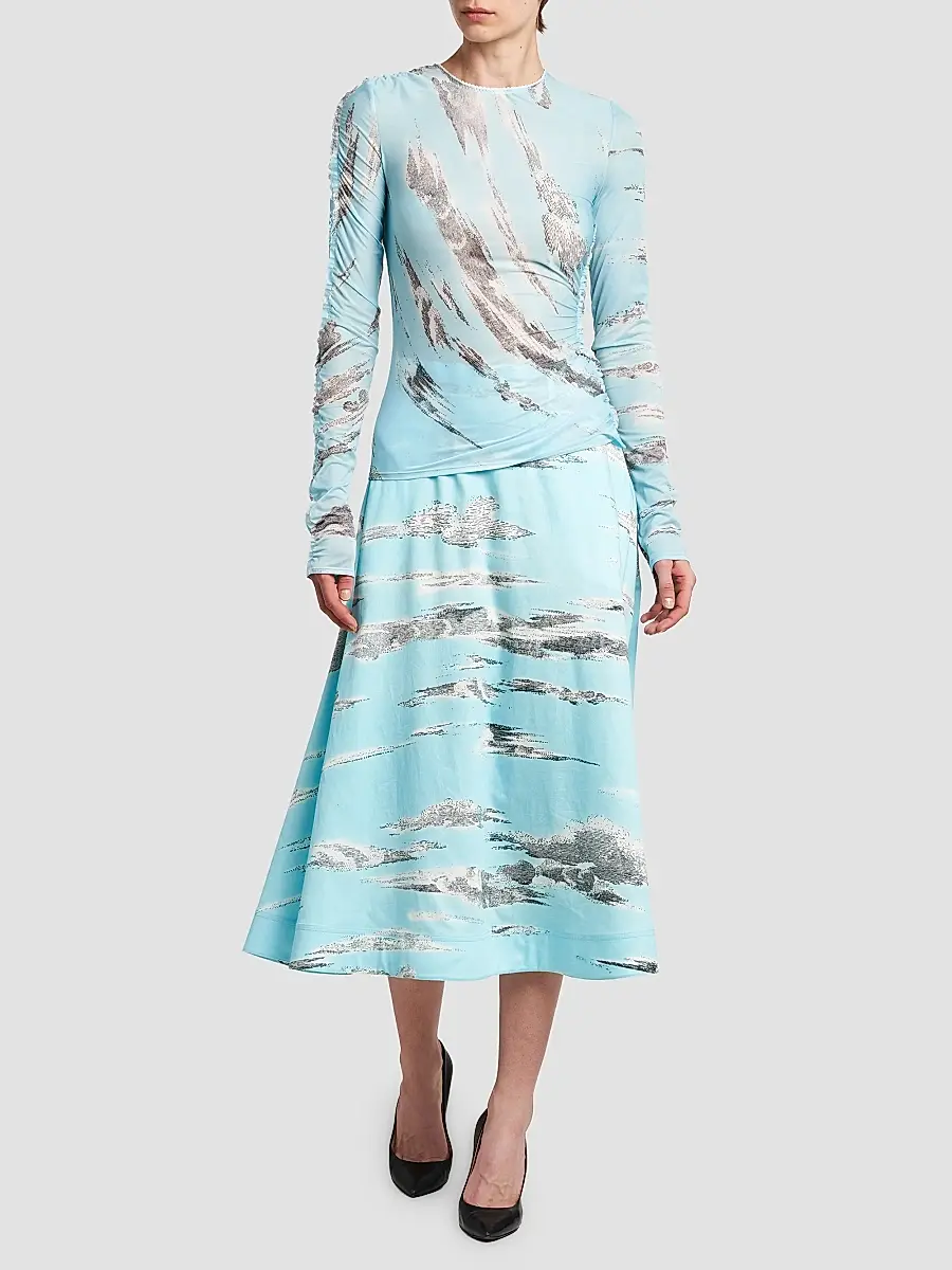 MOSCHINO Women's Printed Cotton A-Line Midi Skirt | Thumbnail 2 MOSCHINO Women's Printed Cotton A-Line Midi Skirt | Thumbnail 2
