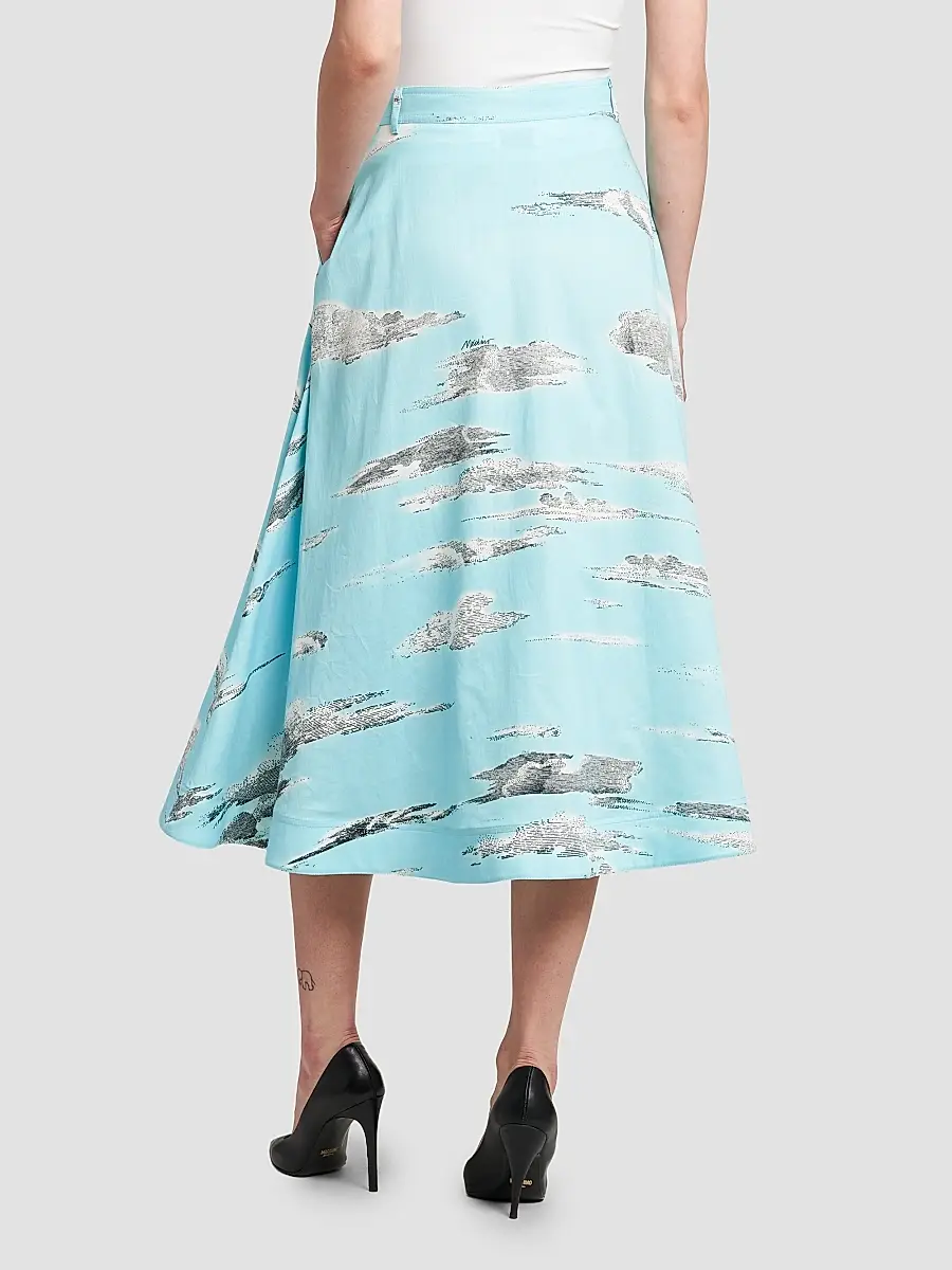 MOSCHINO Women's Printed Cotton A-Line Midi Skirt | Thumbnail 3 MOSCHINO Women's Printed Cotton A-Line Midi Skirt | Thumbnail 3