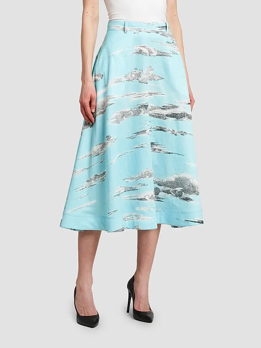 MOSCHINO Women's Printed Cotton A-Line Midi Skirt | Thumbnail 4 MOSCHINO Women's Printed Cotton A-Line Midi Skirt | Thumbnail 4