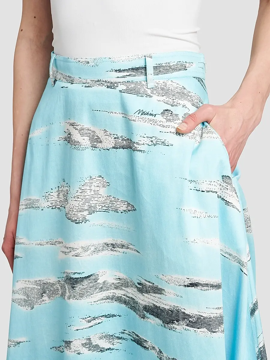 MOSCHINO Women's Printed Cotton A-Line Midi Skirt | Thumbnail 5 MOSCHINO Women's Printed Cotton A-Line Midi Skirt | Thumbnail 5