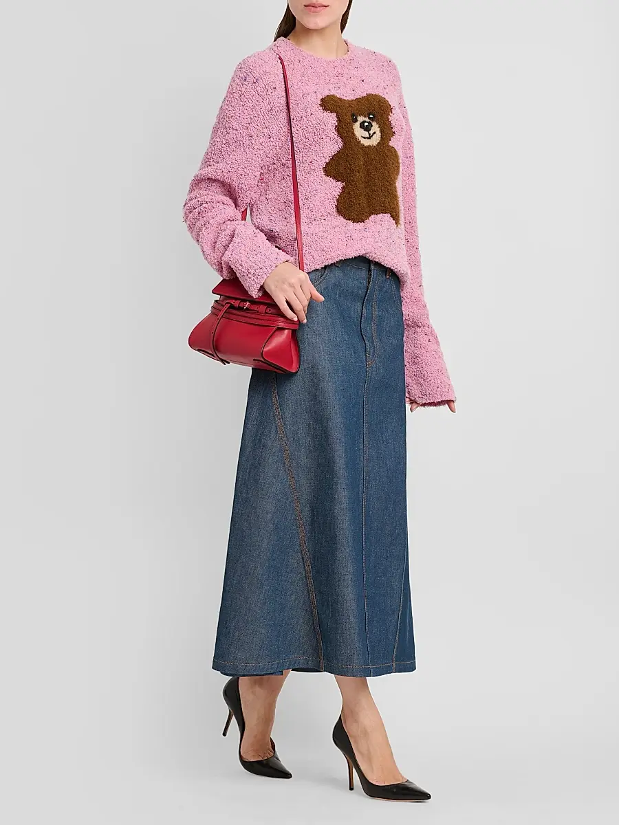 MOSCHINO Women's Bear Wool-Blend Bloucé Sweater | Thumbnail 2 MOSCHINO Women's Bear Wool-Blend Bloucé Sweater | Thumbnail 2