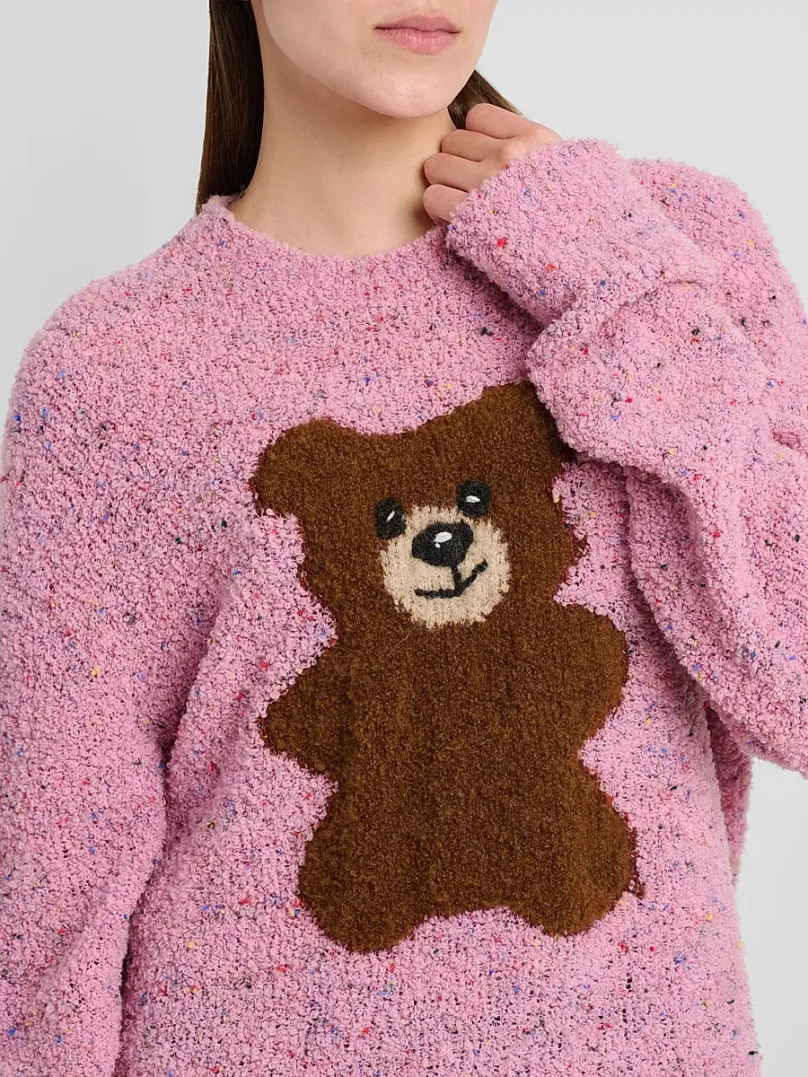 MOSCHINO Women's Bear Wool-Blend Bloucé Sweater | Thumbnail 5 MOSCHINO Women's Bear Wool-Blend Bloucé Sweater | Thumbnail 5