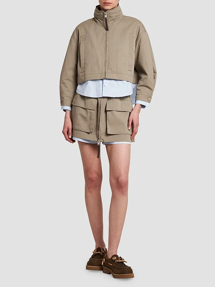 MOSCHINO Women's Double-Waistband Cotton-Blend Skorts | Thumbnail 2