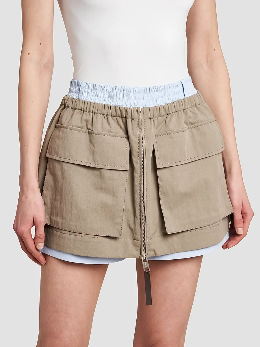 MOSCHINO Women's Double-Waistband Cotton-Blend Skorts | Thumbnail 5